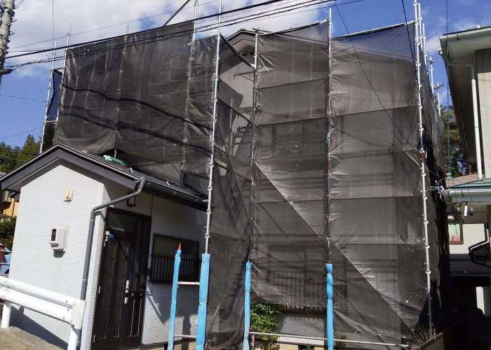 長野県岡谷市屋根塗装・外壁塗装足場設置